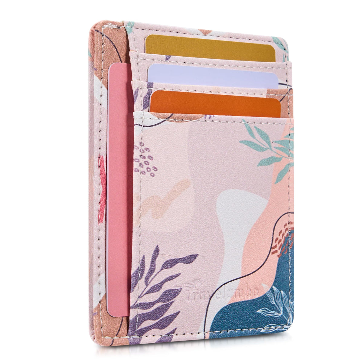 Travelambo Front Pocket Minimalist Leather Slim Wallet RFID Blocking Medium Size