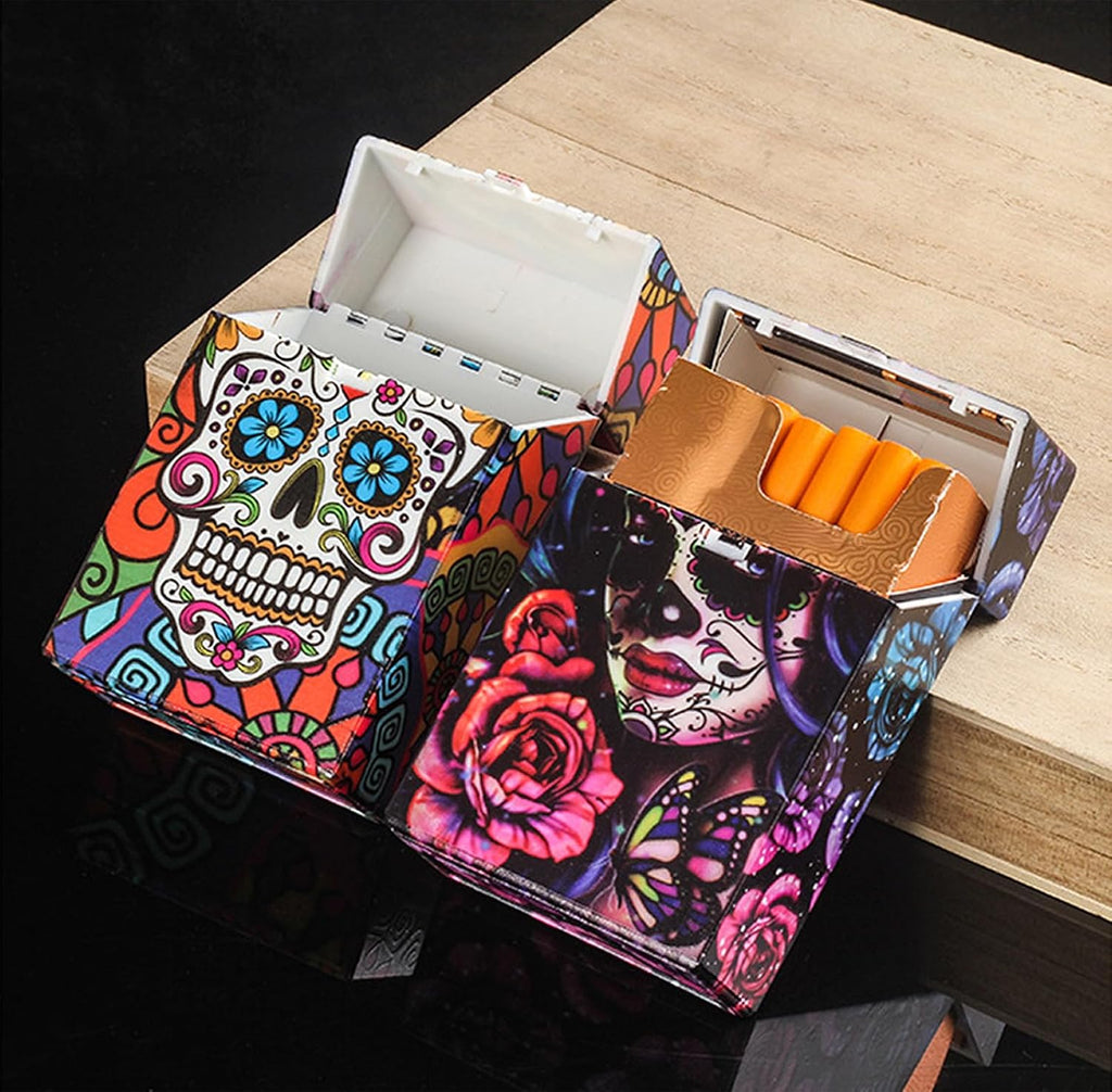 Cigarette Case 85mm King Size Push to Open Holds 20 Capacity 3 Pack (Blue+Red+Purple)
