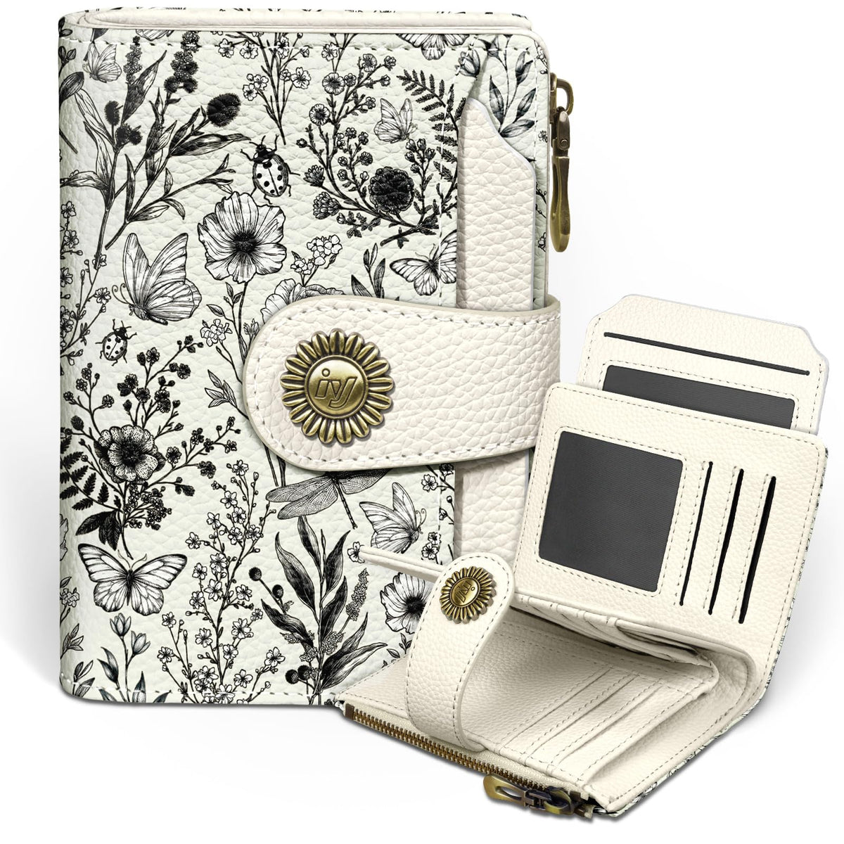 Icycay Cat Small Wallet Women RFID Blocking Bifold Cute Credit Card Holder