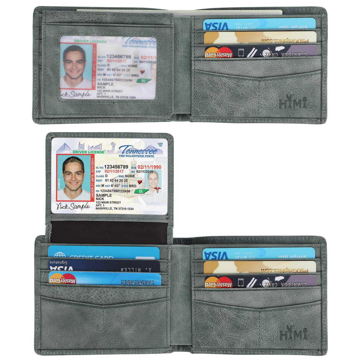 HIMI Wallet for Men-Genuine Leather RFID Blocking Bifold Stylish Wallet With 2 ID Window