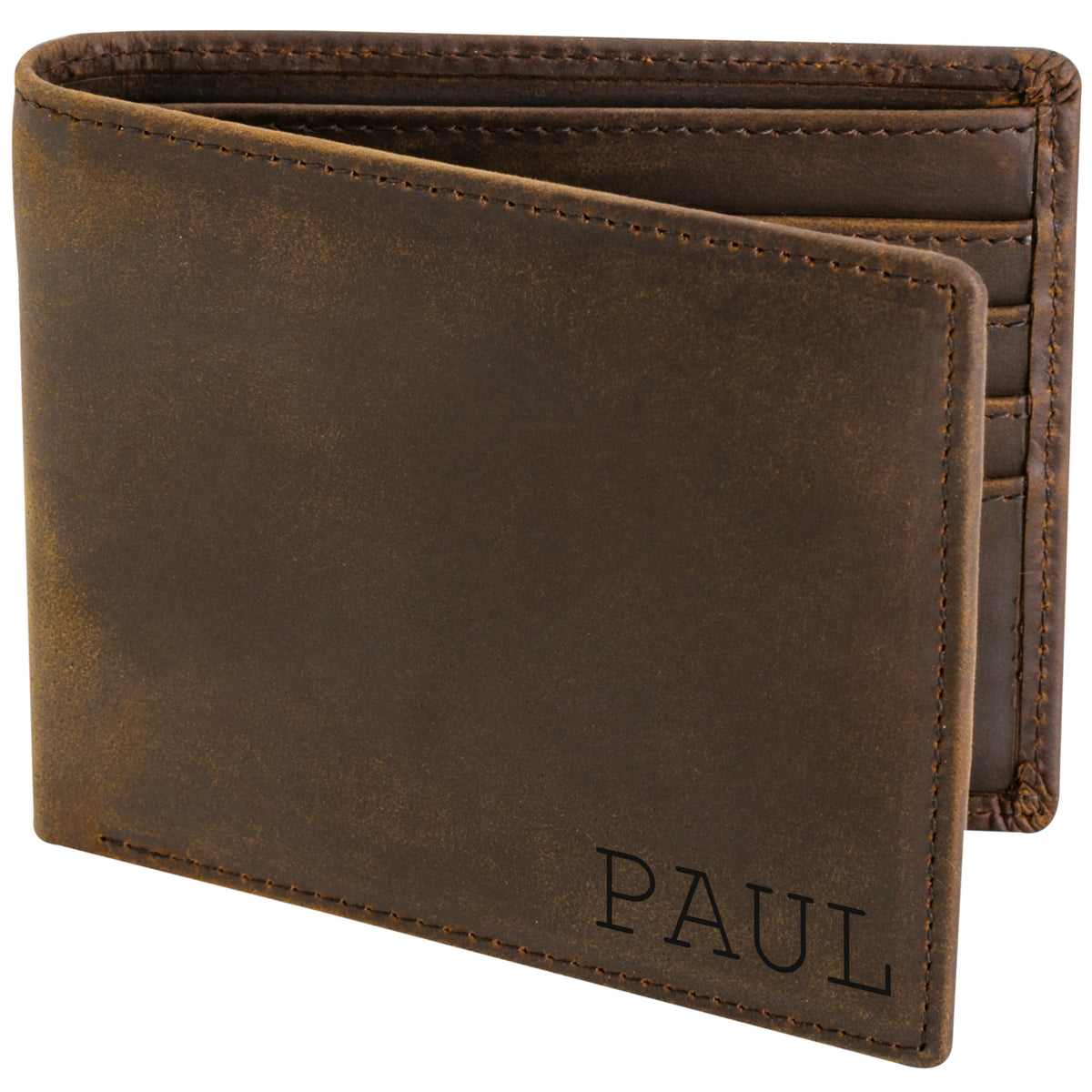 Top Grain Leather Wallet for Men | RFID Blocking | Extra Capacity Bifold Wallet with 2 ID Windows | Ultra Strong Stitching | Slim Billfold with 8 Card Slots | Gift for Him