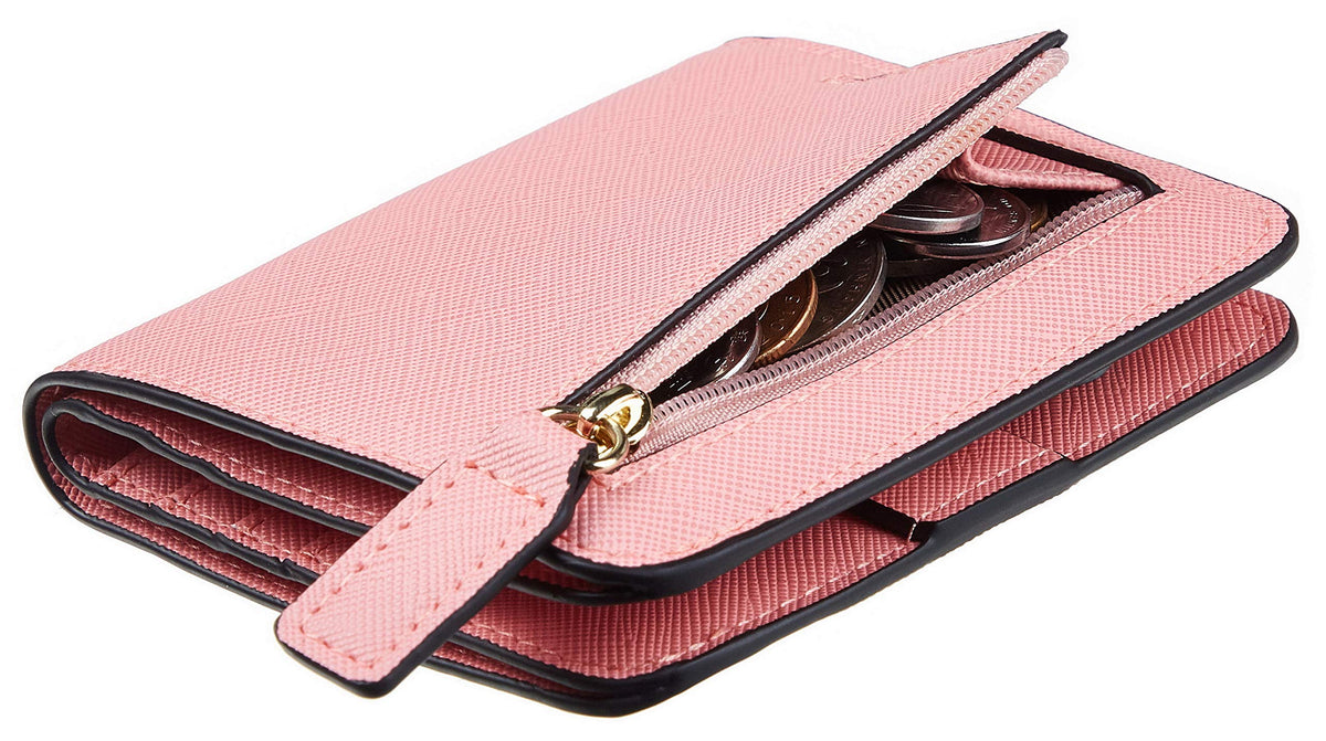 Toughergun Women’s Small Slim Leather Wallet with RFID Protection, Compact Bifold Mini Purse with Clear ID Window