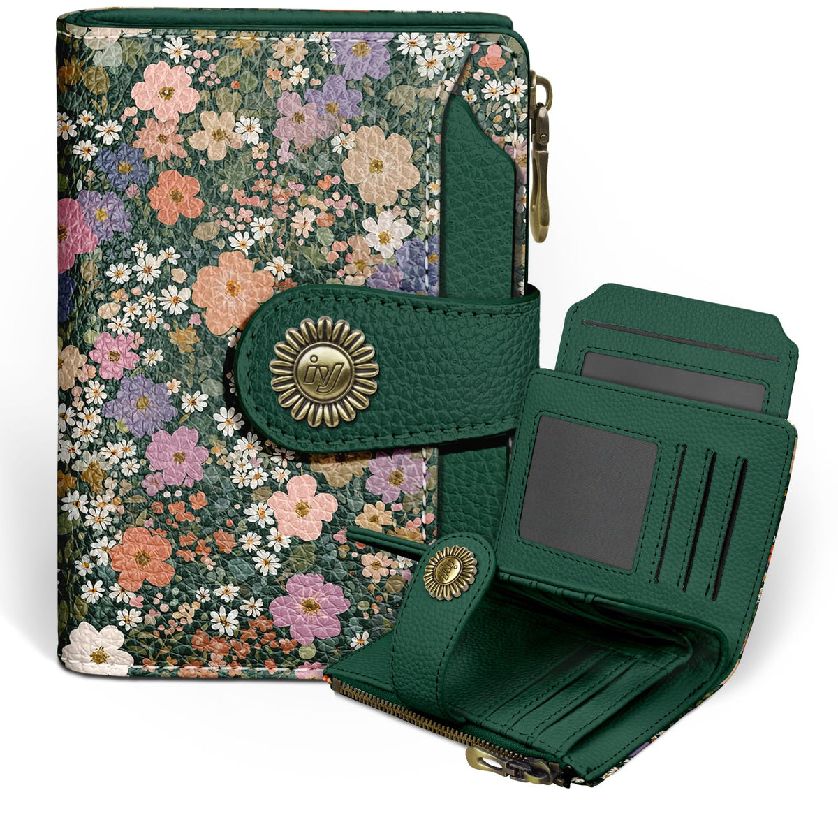 Icycay Cat Small Wallet Women RFID Blocking Bifold Cute Credit Card Holder