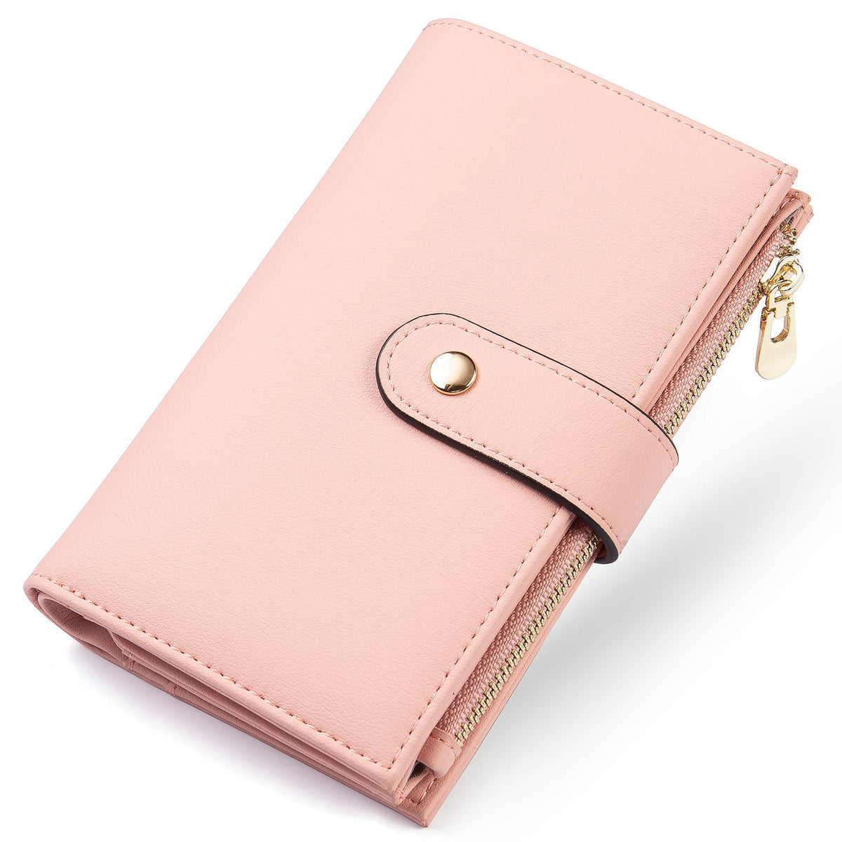 yiijay Women's Wallets RFID Blocking Leather Trifold Clutch Wallet Credit Card Holder Ladies Travel Wallet Purse with Passport/Pen Holder