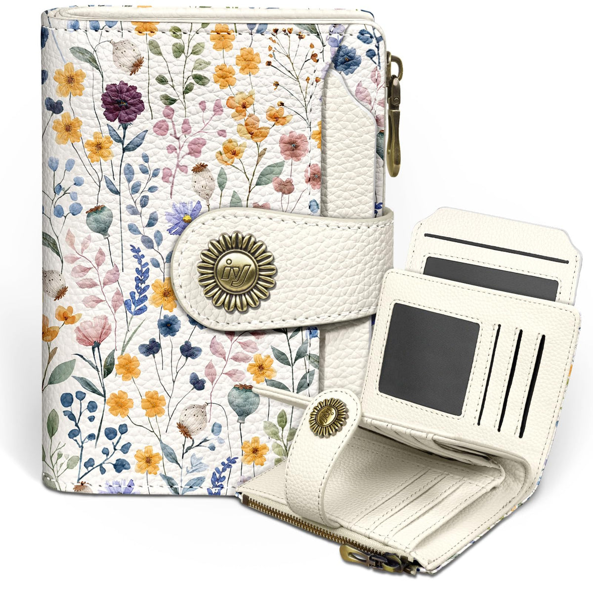 Icycay Cat Small Wallet Women RFID Blocking Bifold Cute Credit Card Holder
