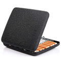Alloy Frosted Cigarette Case Retro Cigaret Box Double Sided Metal Cigarette Holder for 18 Regular Cigarettes (Black)