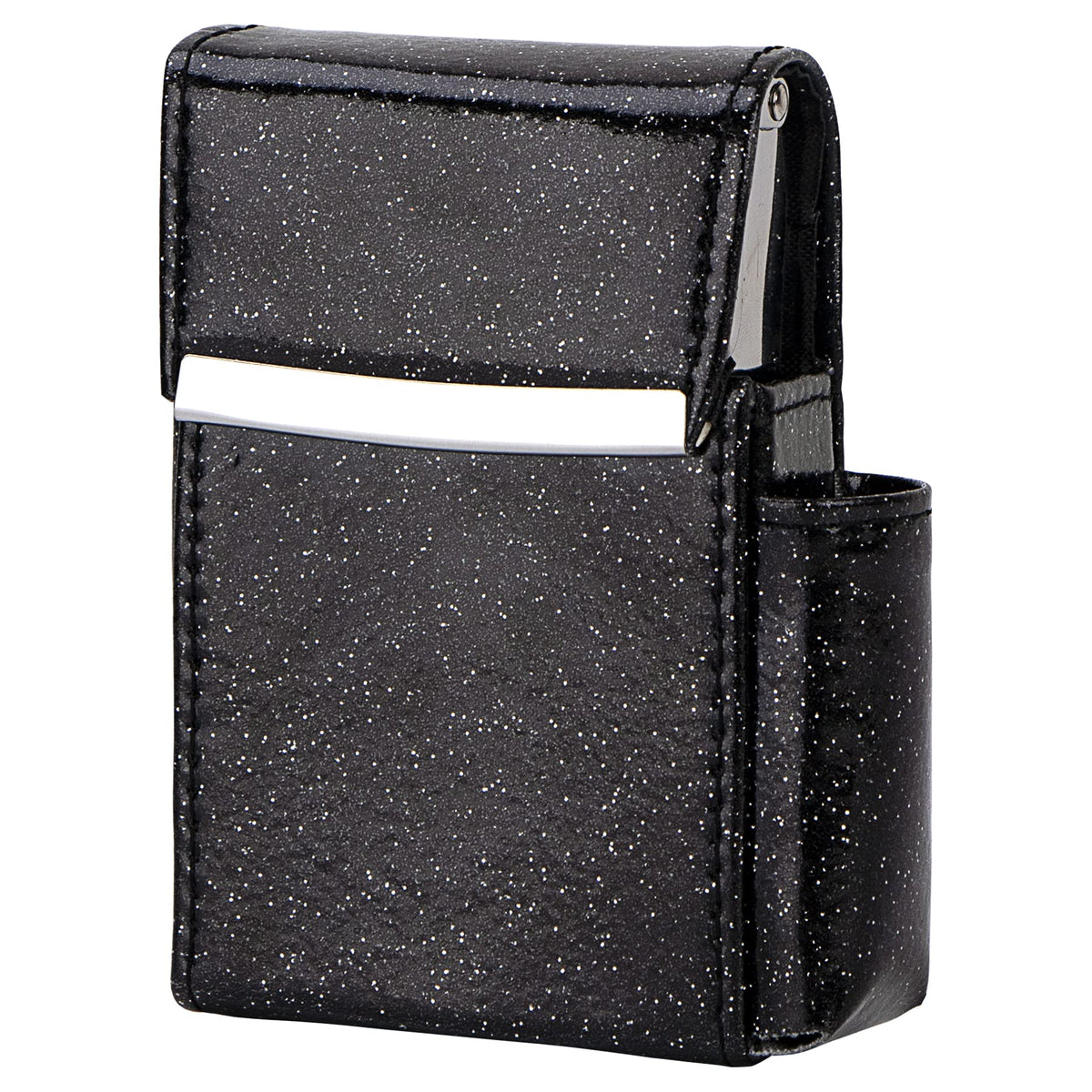 PU Leather Sliding Cigarette Box Case with Lighter Holder and Belt Loop for Men and Women Unisex
