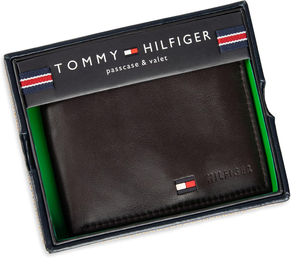 Tommy Hilfiger Men's Leather Orson RFID Bifold Wallet with Removable Passcase