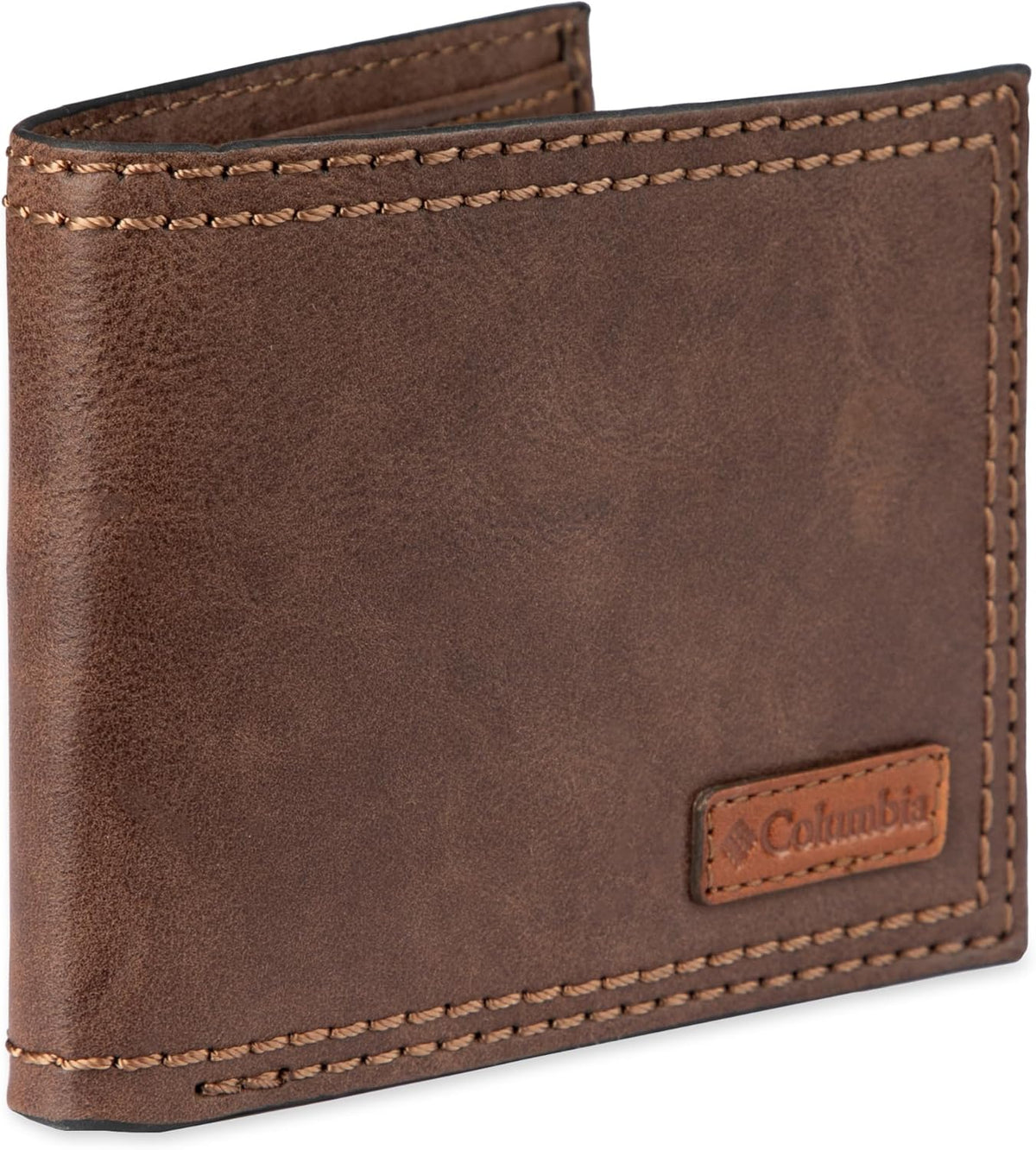 Columbia mens RFID Slim Bifold Wallet With ID Window Dark Tan
