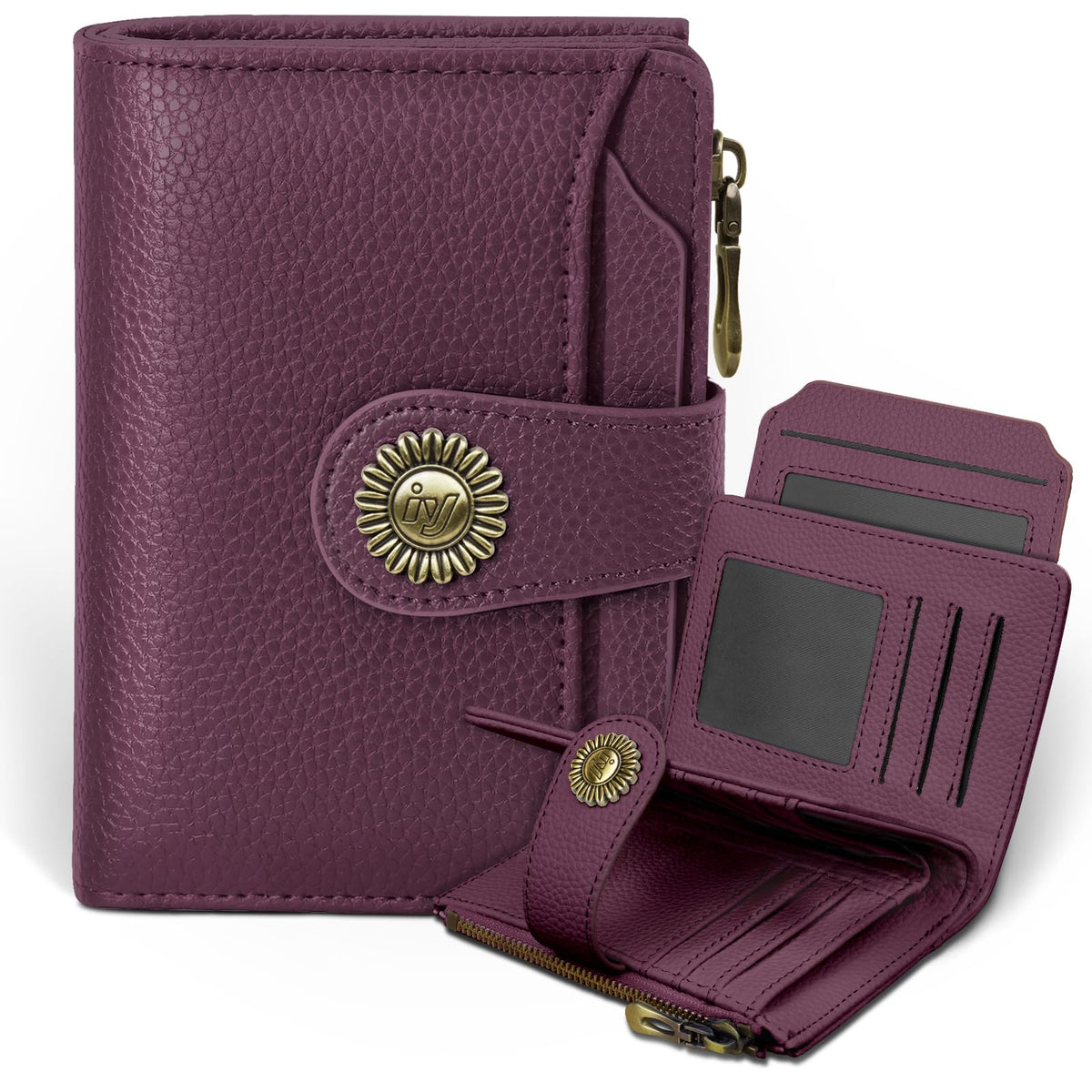 Icycay Cat Small Wallet Women RFID Blocking Bifold Cute Credit Card Holder