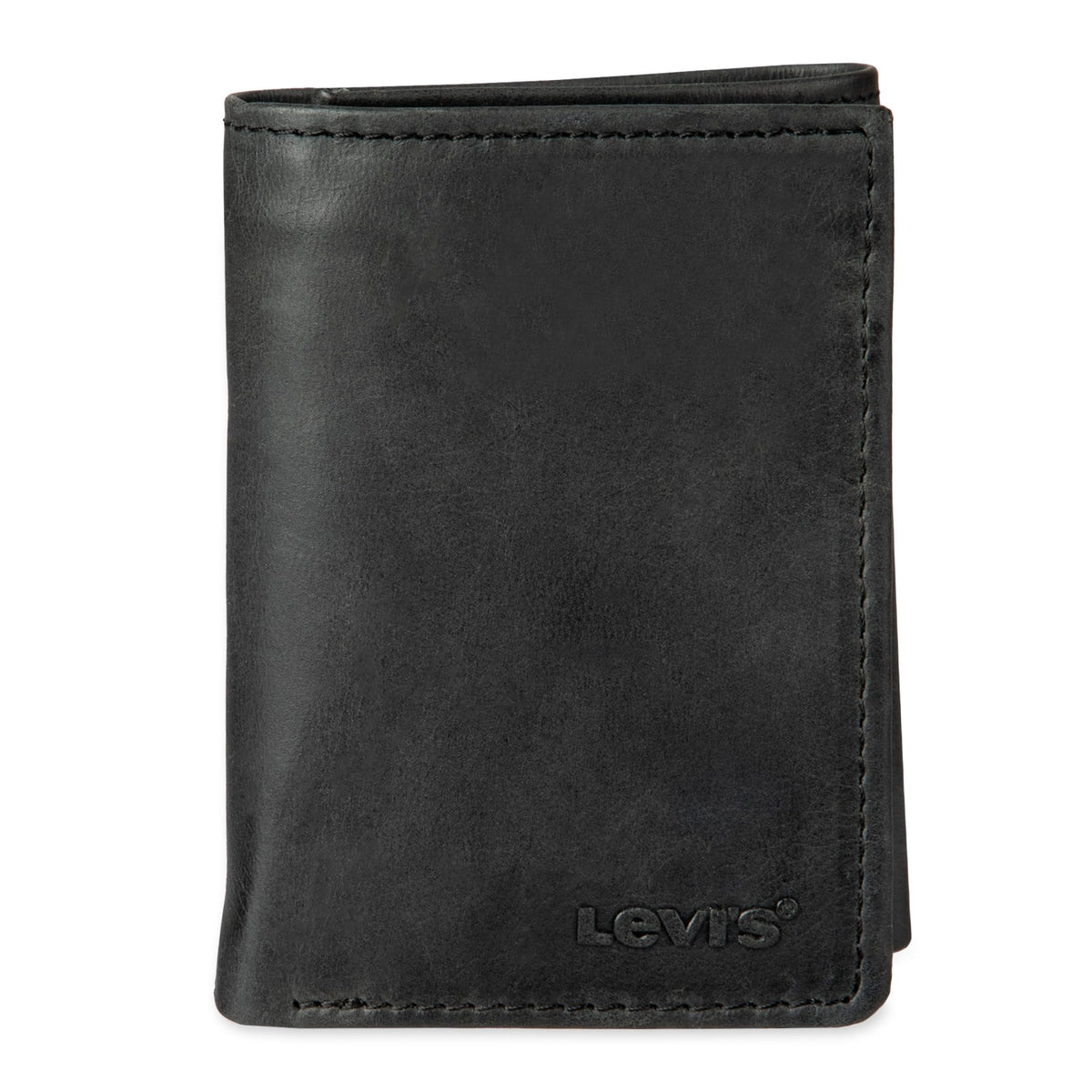 Levi's Men's Trifold Wallet-Sleek and Slim Includes Id Window and Credit Card Holder, Brown Stitch, One Size