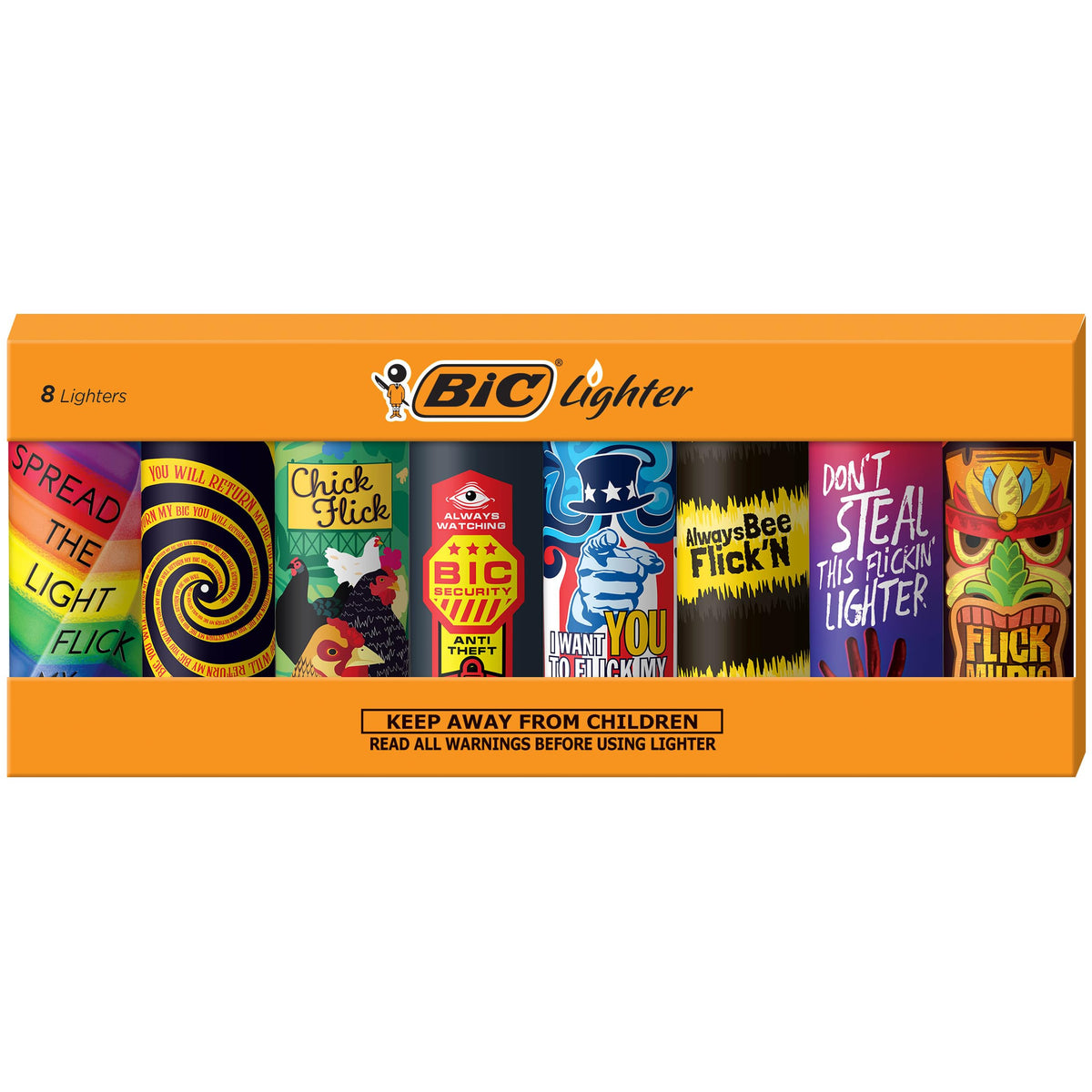 BIC Maxi Pocket Lighter, Special Edition Pickle Collection, 6 Count