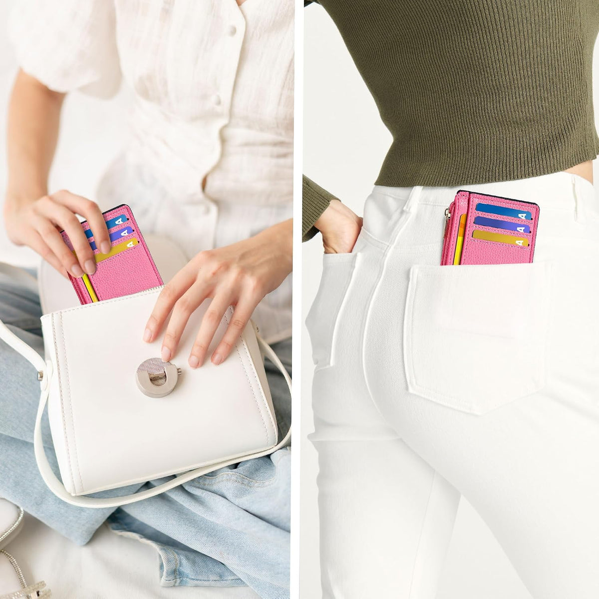 Tipmile Womens Credit Card Holder Wallet, Small Slim RFID Blocking Sleeve
