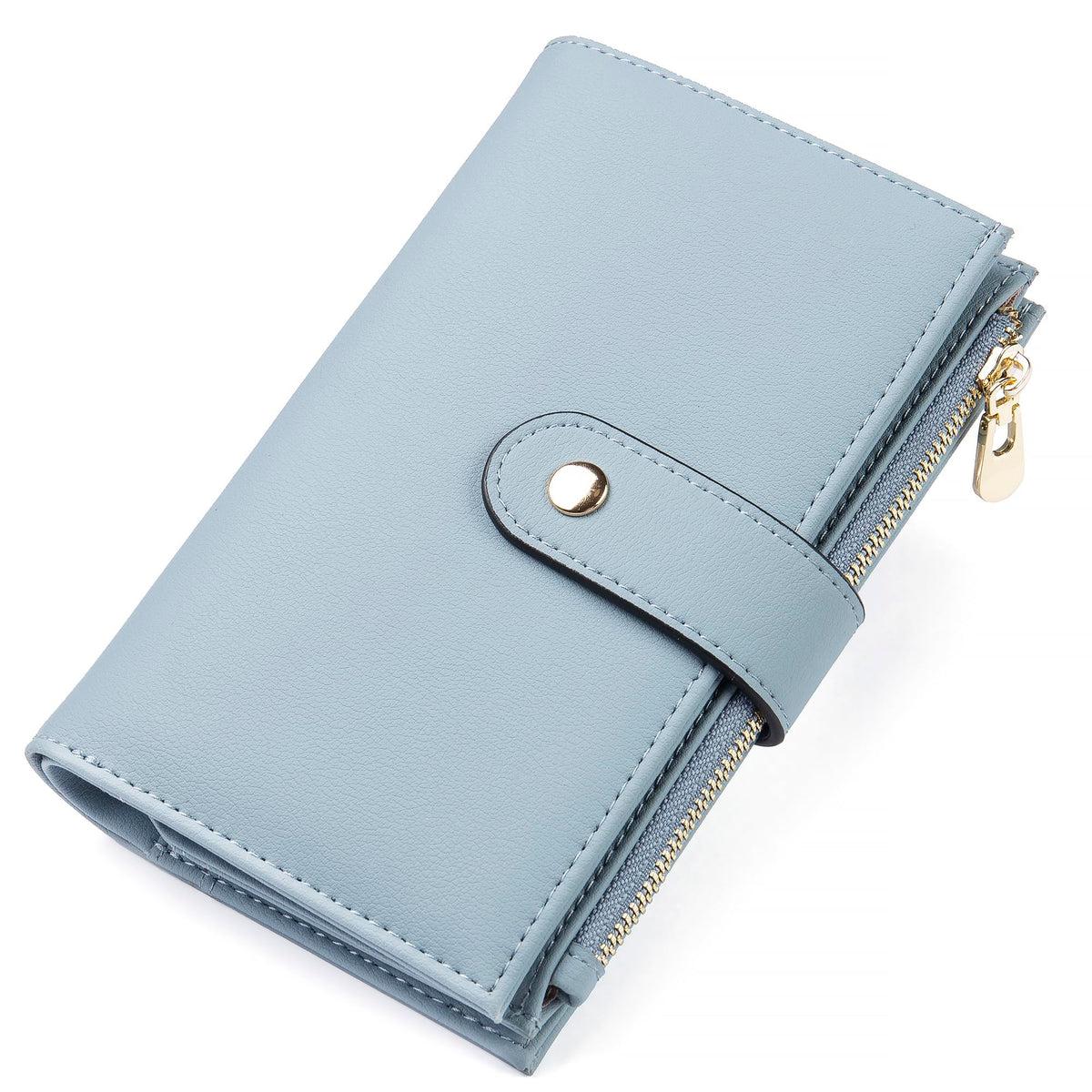 yiijay Women's Wallets RFID Blocking Leather Trifold Clutch Wallet Credit Card Holder Ladies Travel Wallet Purse with Passport/Pen Holder