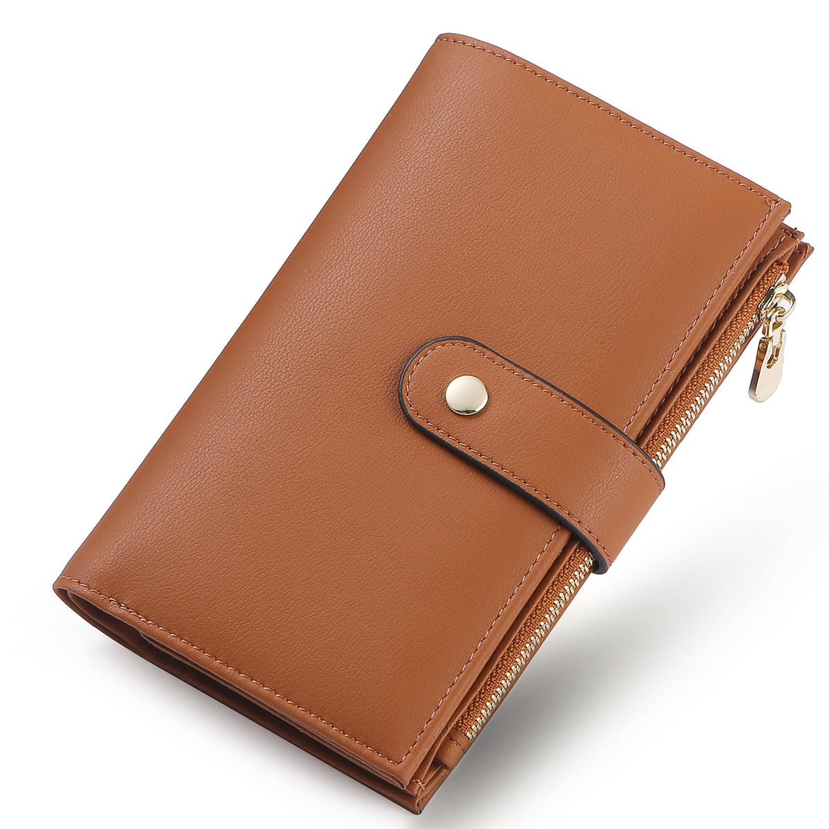yiijay Women's Wallets RFID Blocking Leather Trifold Clutch Wallet Credit Card Holder Ladies Travel Wallet Purse with Passport/Pen Holder