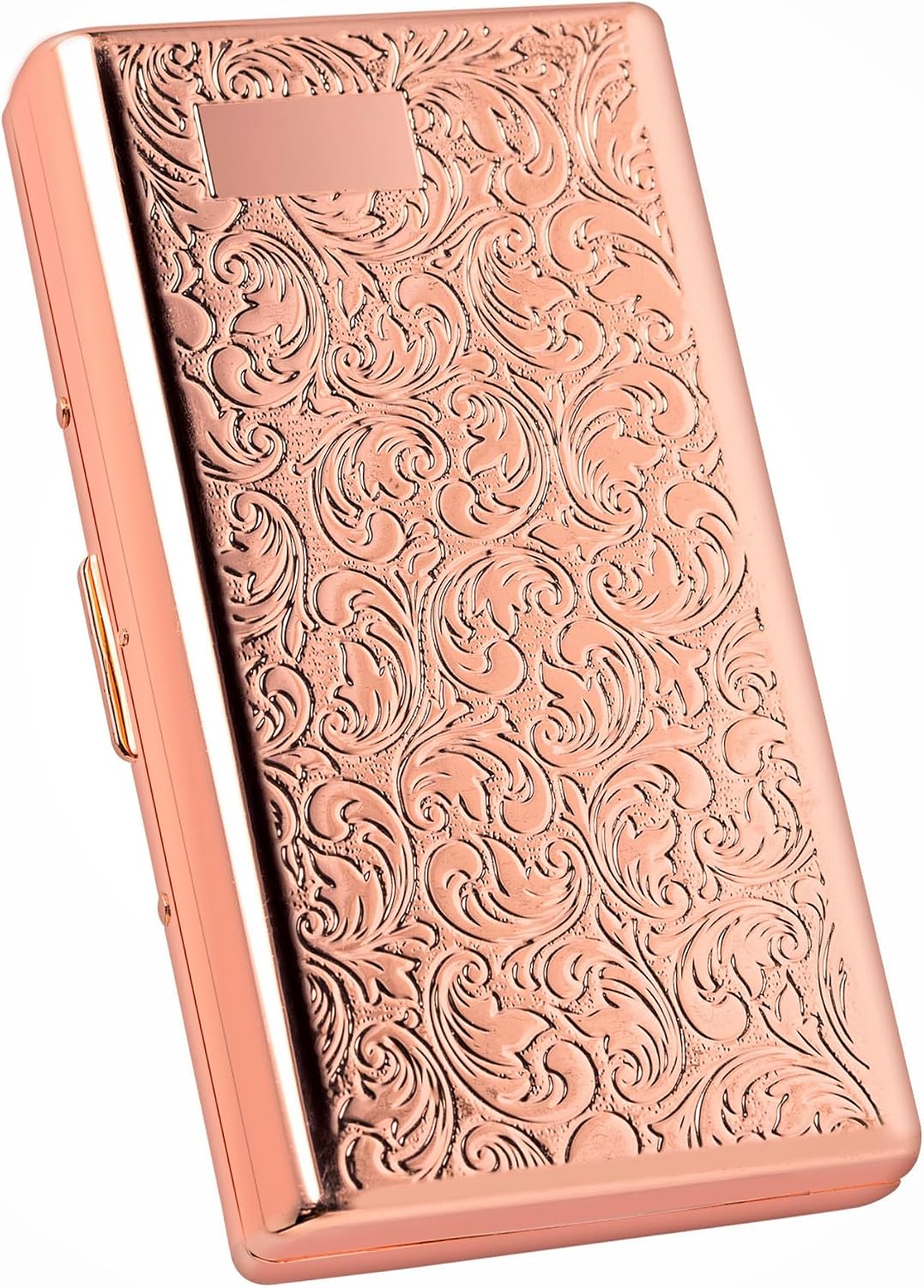 Goshentech Vintage Metal case,14 Capacity,Metal Plated Rose Gold,Double-Sided Open(Rose Gold,100mm King Size)