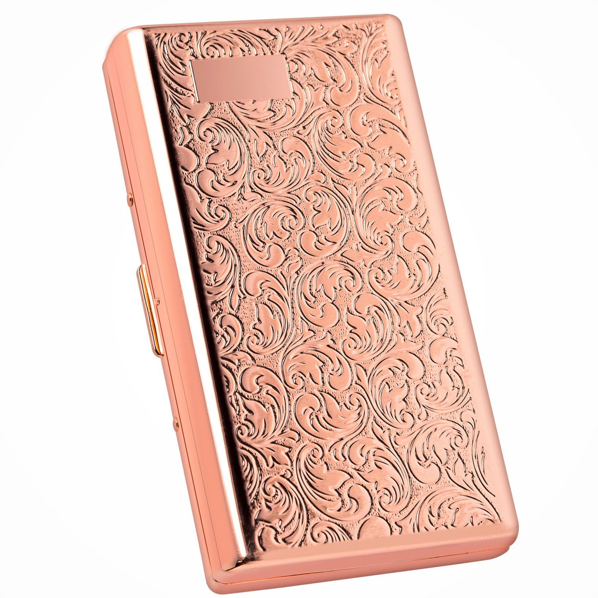 Goshentech Vintage Metal case,14 Capacity,Metal Plated Rose Gold,Double-Sided Open(Rose Gold,100mm King Size)