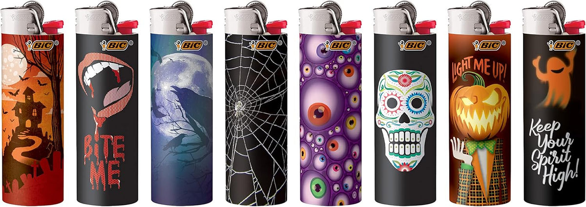 BIC Special Edition Spooky Series Lighters, Set of 8, Halloween Fun