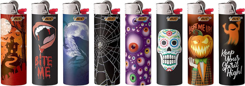 BIC Special Edition Spooky Series Lighters, Set of 8, Halloween Fun