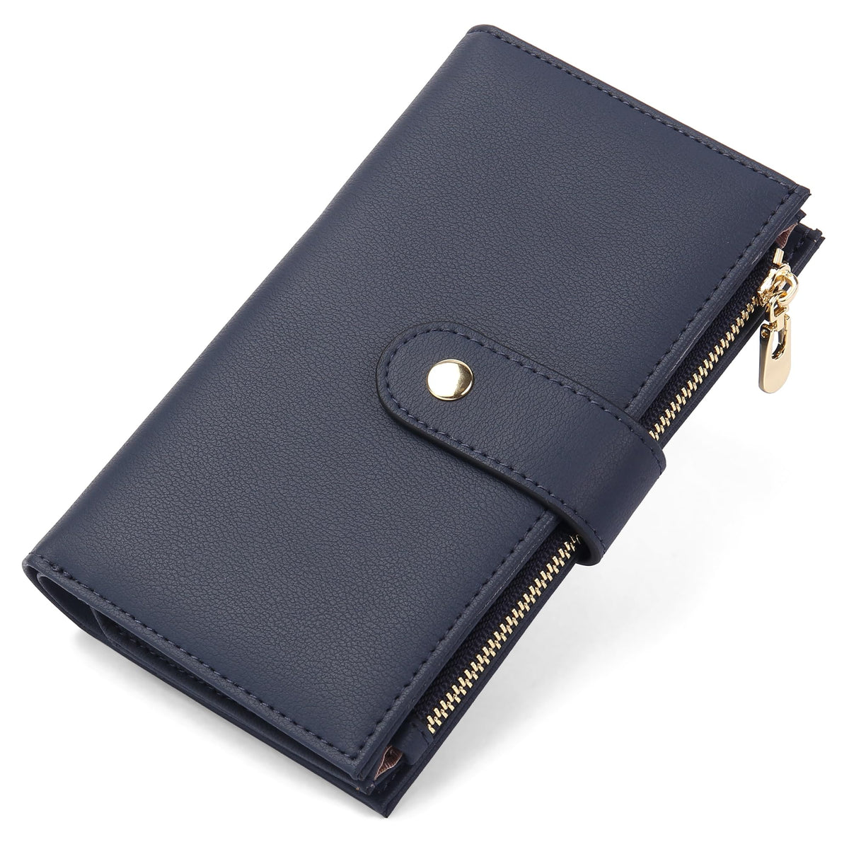 yiijay Women's Wallets RFID Blocking Leather Trifold Clutch Wallet Credit Card Holder Ladies Travel Wallet Purse with Passport/Pen Holder