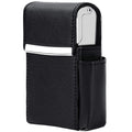 PU Leather Sliding Cigarette Box Case with Lighter Holder and Belt Loop for Men and Women Unisex