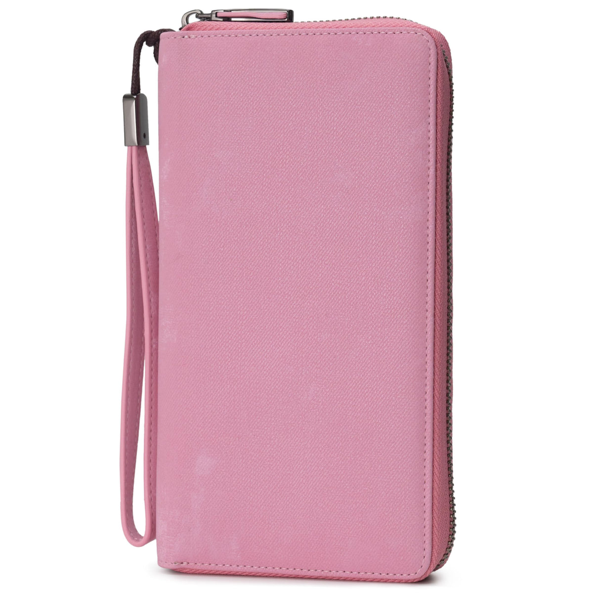 Bveyzi Women RFID Blocking Wallet Leather Zip Around Phone Clutch Large Capacity Ladies Travel Purse Wristlet