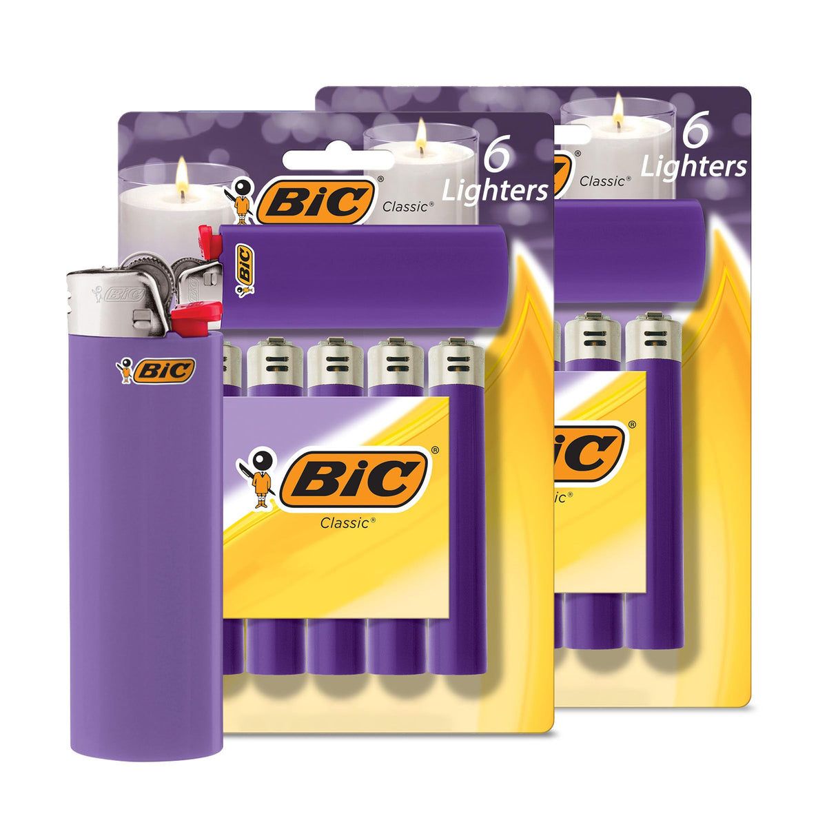 BIC Maxi Pocket Lighters, Green, 12-Pack, Safe and Reliable, Long-Lasting