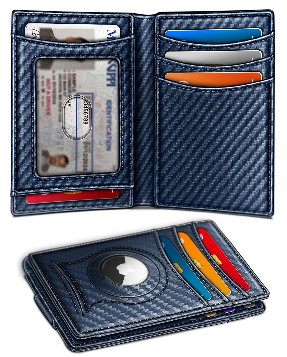 BULLIANT Magnetic Slim Leather Pocket Wallet Money Clip For Men 12Cards