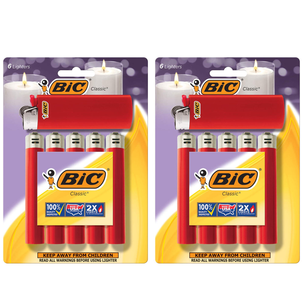 BIC Maxi Pocket Lighters, Green, 12-Pack, Safe and Reliable, Long-Lasting
