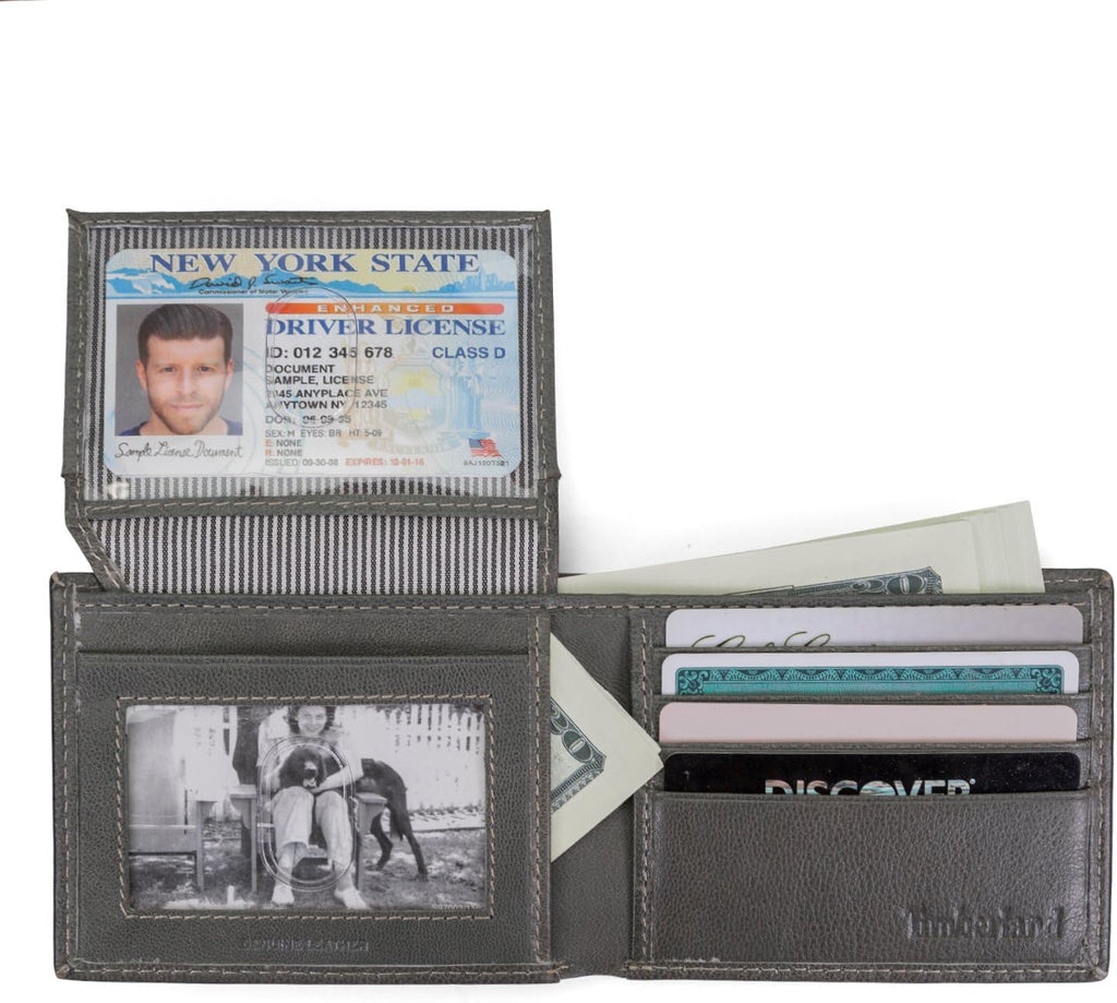Timberland Men's Leather Wallet With Attached Flip Pocket