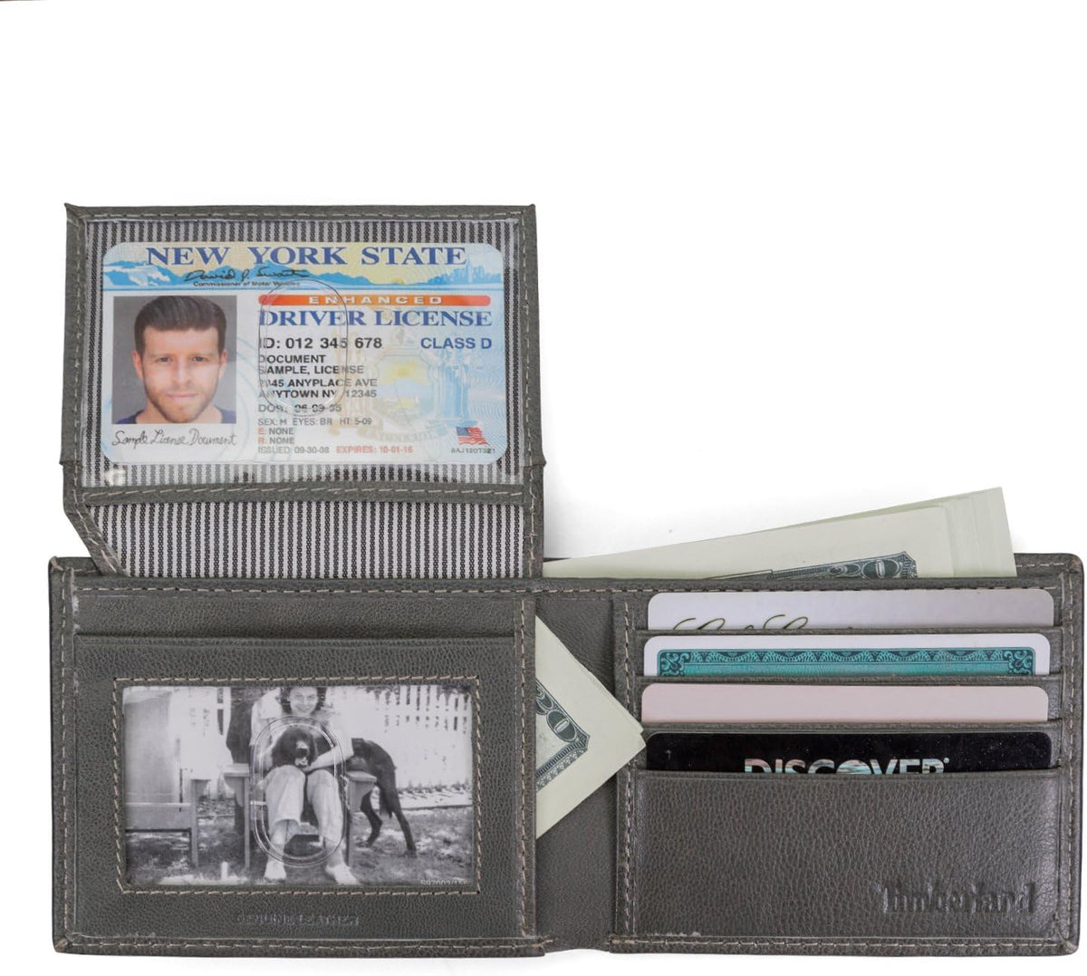 Timberland Men's Leather Wallet With Attached Flip Pocket