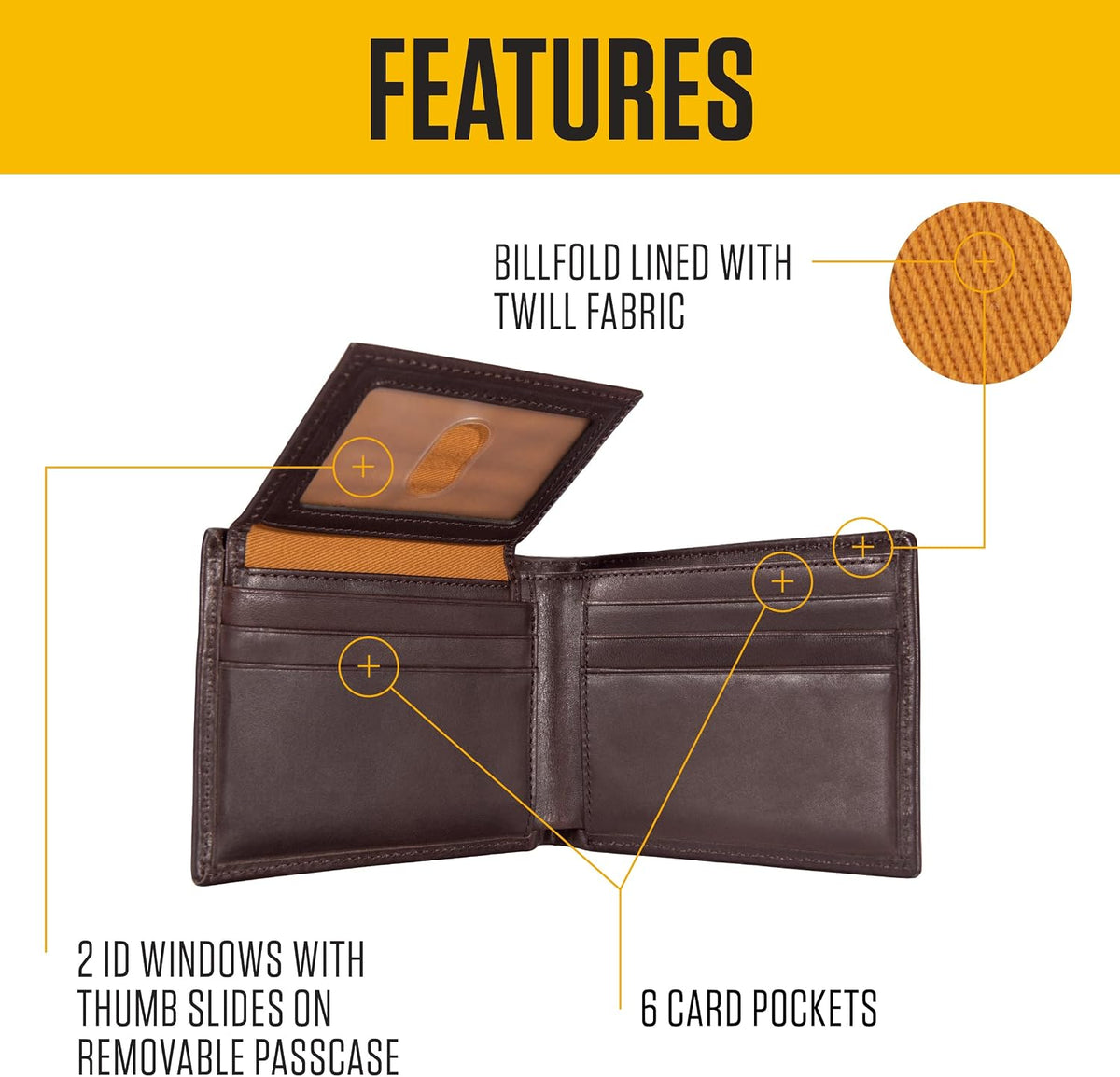 Carhartt Oil Tan Leather Passcase Wallet Brown