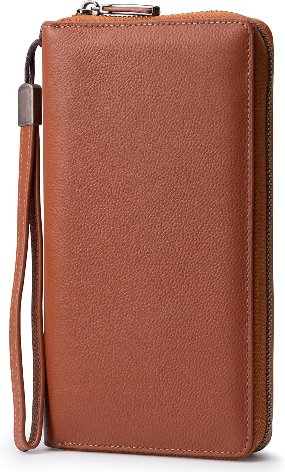 Bveyzi Women RFID Blocking Wallet Leather Zip Around Phone Clutch Large Capacity Ladies Travel Purse Wristlet