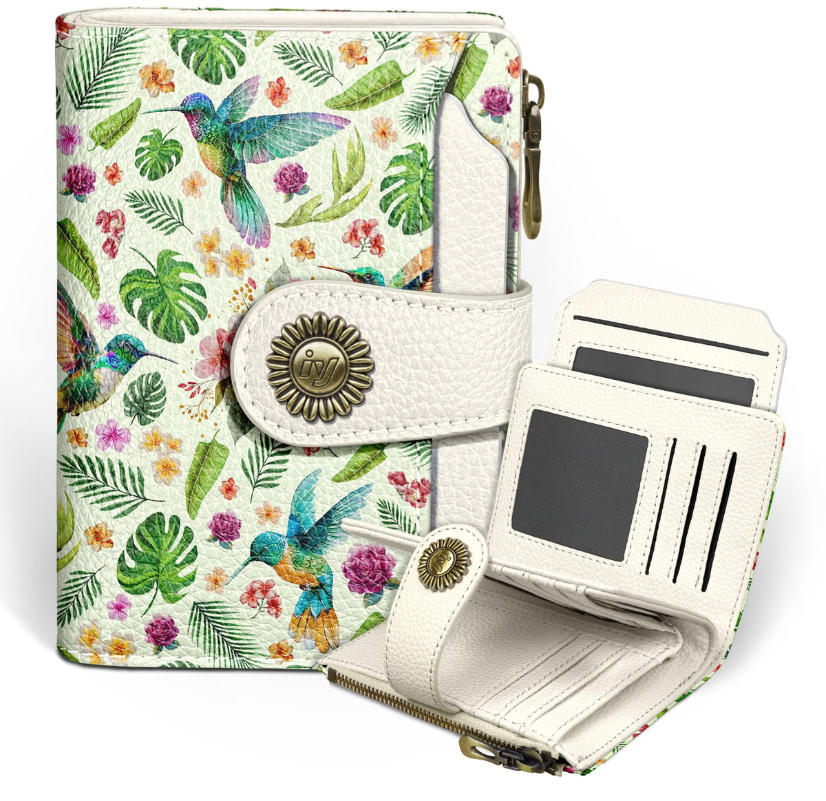 Icycay Cat Small Wallet Women RFID Blocking Bifold Cute Credit Card Holder