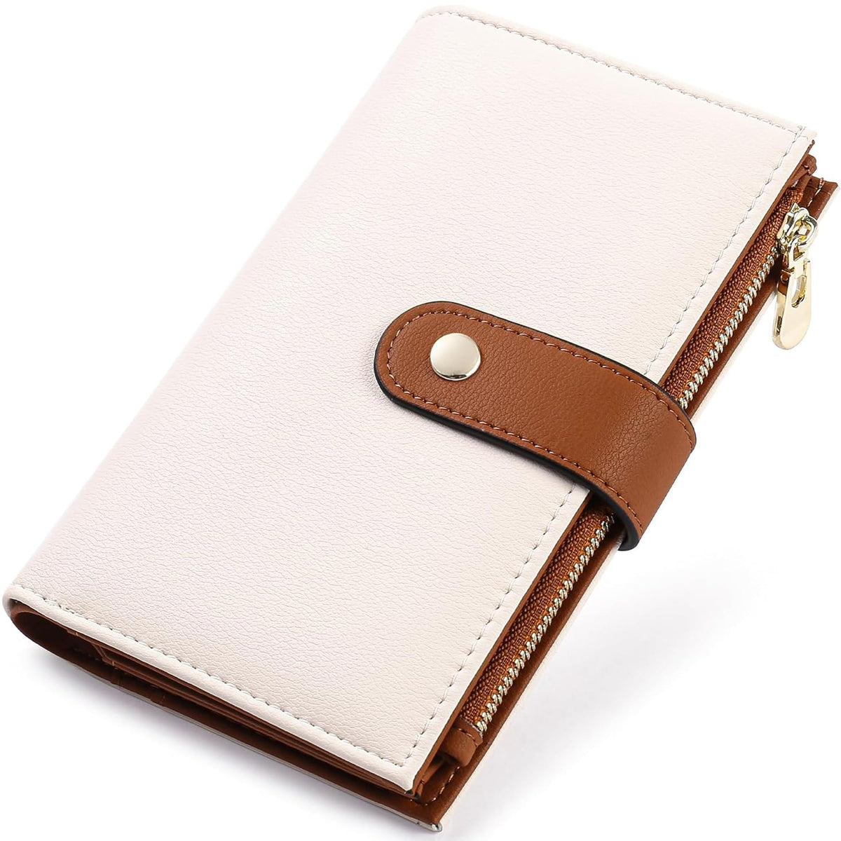 yiijay Women's Wallets RFID Blocking Leather Trifold Clutch Wallet Credit Card Holder Ladies Travel Wallet Purse with Passport/Pen Holder