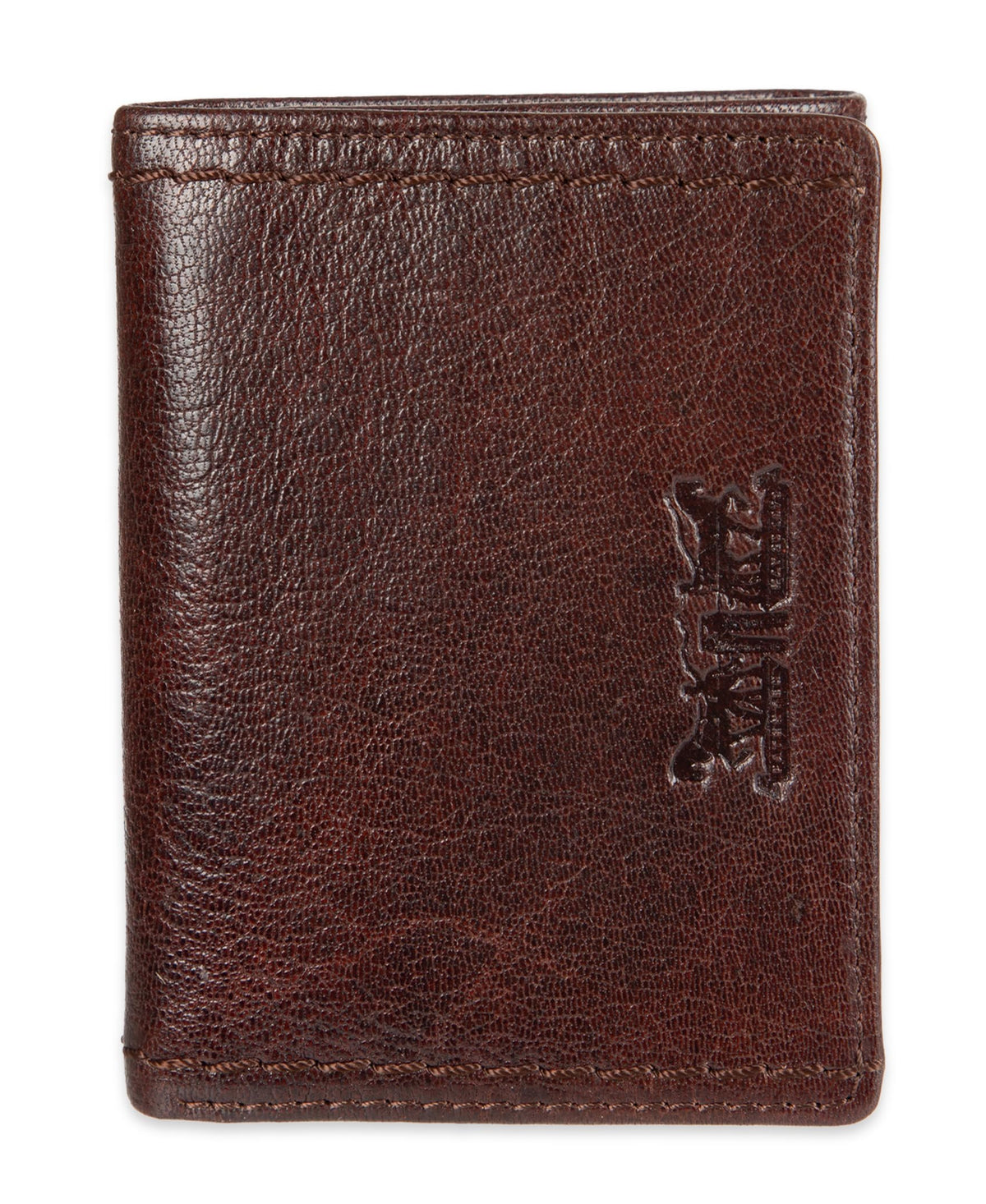 Levi's Men's Trifold Wallet-Sleek and Slim Includes Id Window and Credit Card Holder, Brown Stitch, One Size
