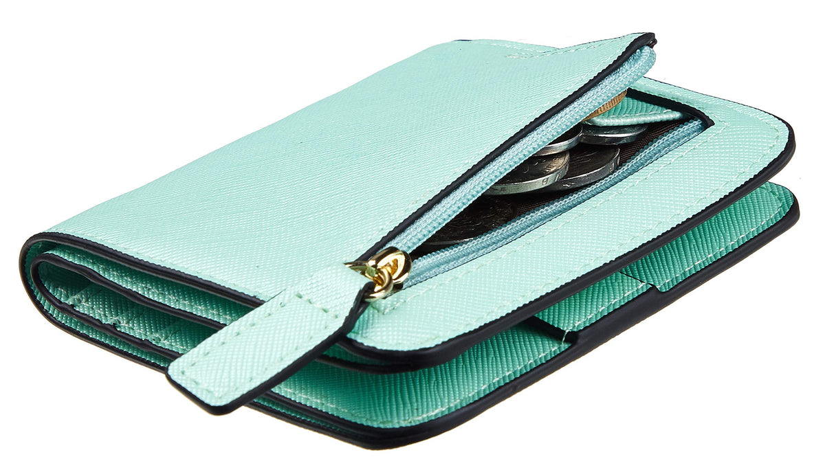 Toughergun Women’s Small Slim Leather Wallet with RFID Protection, Compact Bifold Mini Purse with Clear ID Window