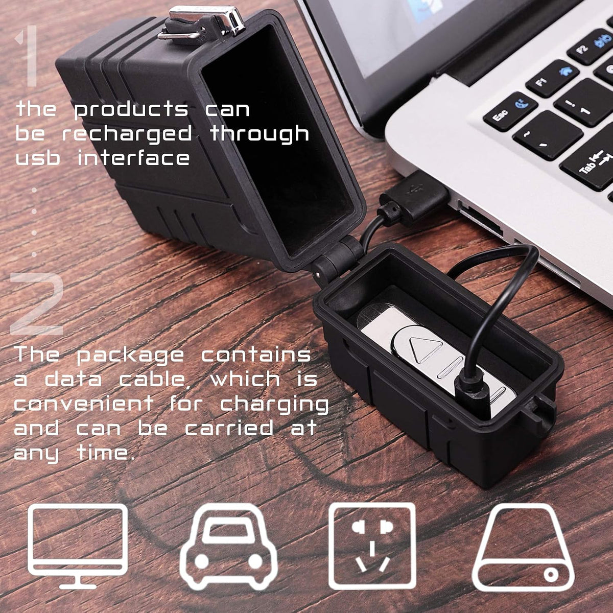 YUSUD Waterproof Cigarette Case, Cigarette Holder Case with Lighter, Large Cigarette Pack for 20pcs 84mm King Size, Cigarette Box for for Women Men, Outdoor Camping Travel Accessories