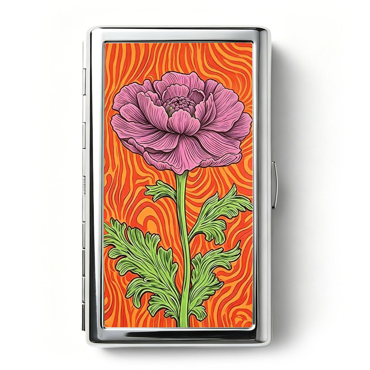 Vintage Art Deco Versatile Card & Cash/Cigarette Holder Case, Slim Metal Wallet for Women Men Credit ID Business Cards (#E)