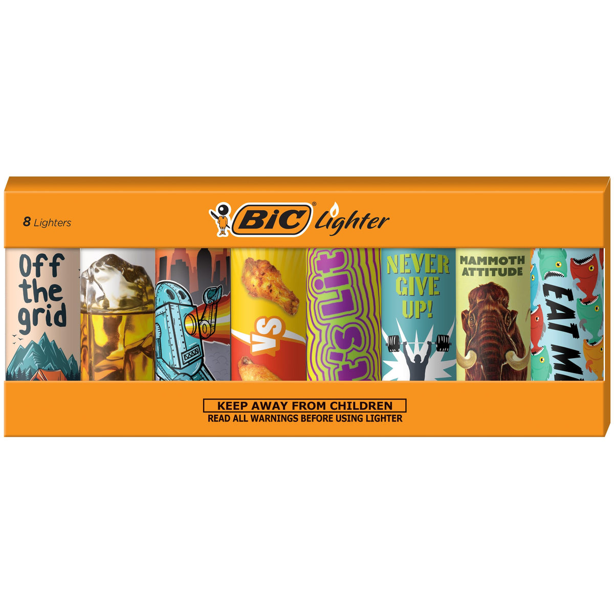 BIC Maxi Pocket Lighter, Special Edition Pickle Collection, 6 Count