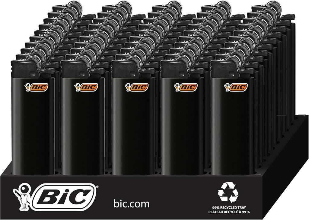 BIC Maxi Pocket Lighter, Special Edition Series, Black, 50 Count Tray of Lighters