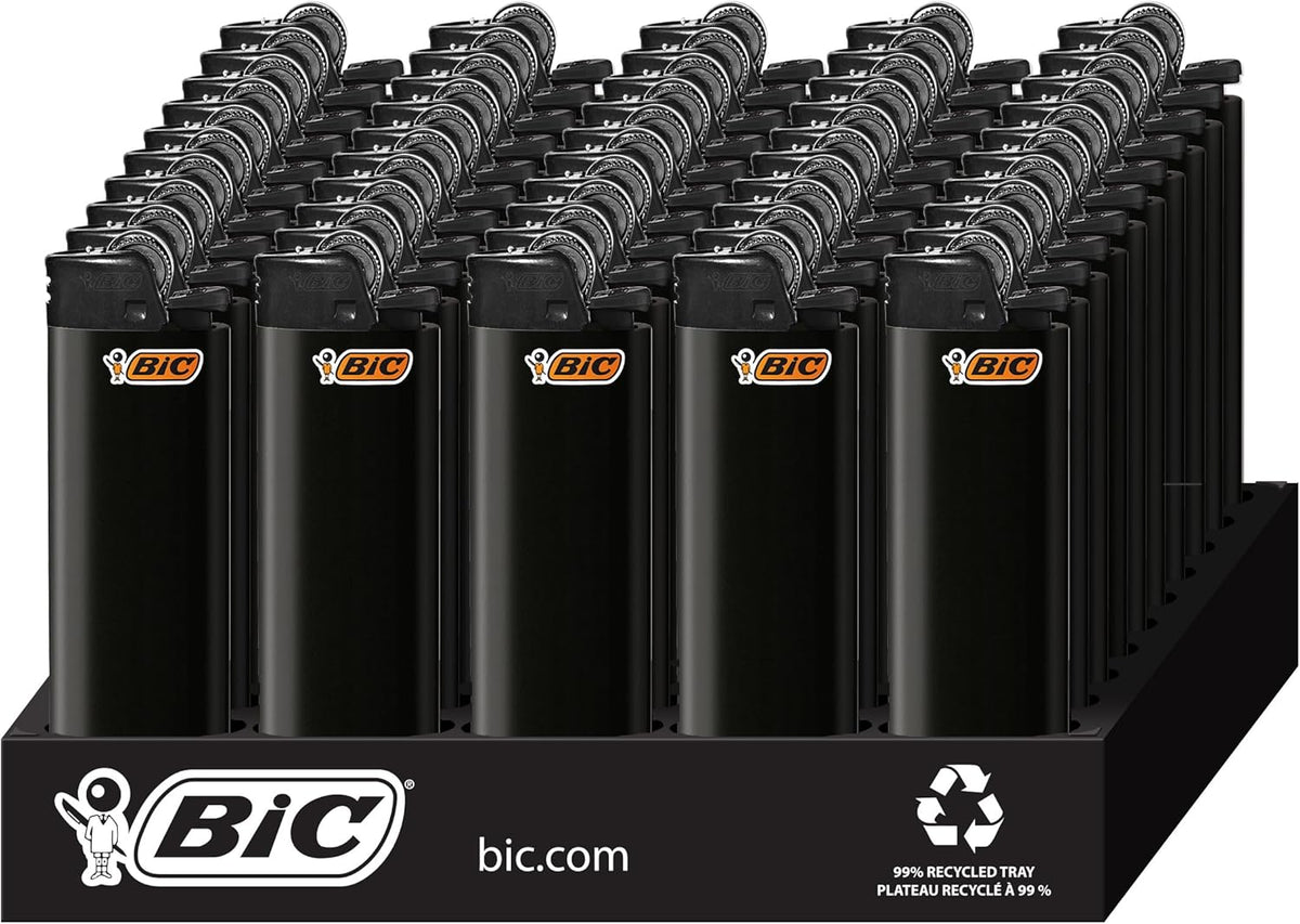 BIC Maxi Pocket Lighter, Special Edition Series, Black, 50 Count Tray of Lighters