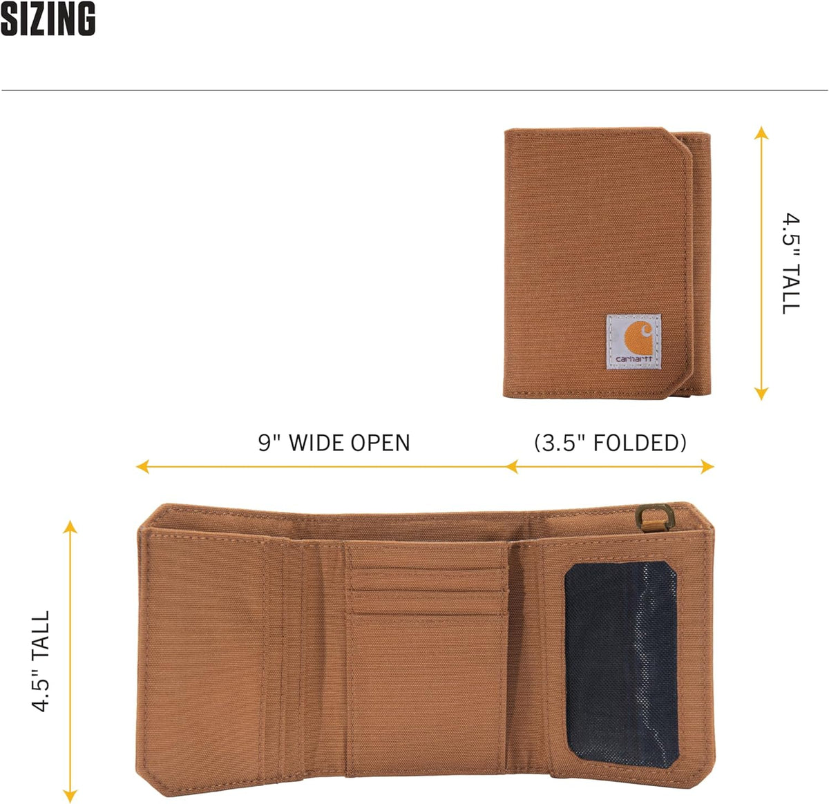 Carhartt Nylon Duck Trifold Wallet Carhartt Brown