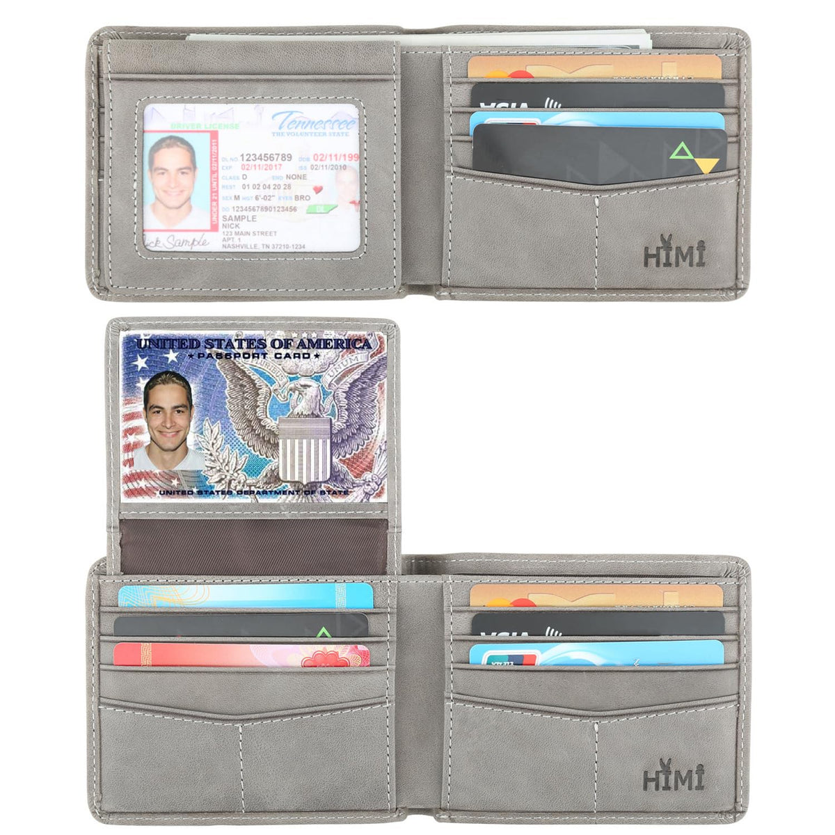 HIMI Wallet for Men-Genuine Leather RFID Blocking Bifold Stylish Wallet With 2 ID Window