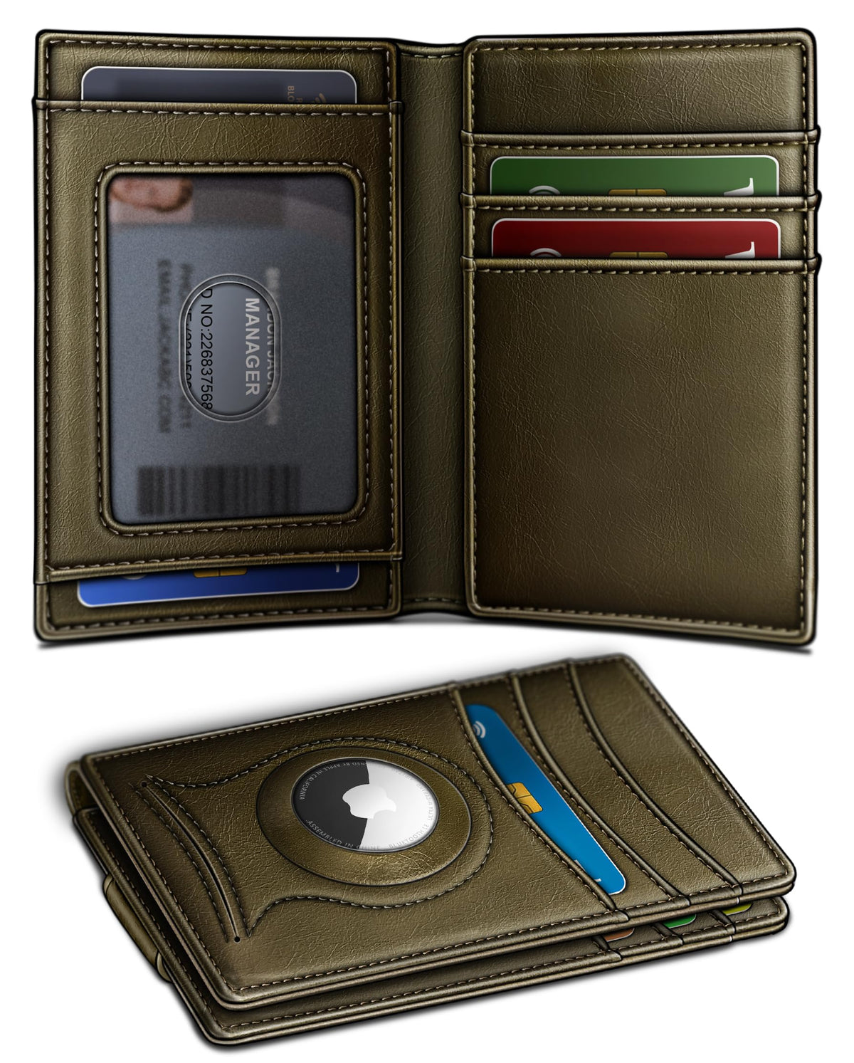 BULLIANT Magnetic Slim Leather Pocket Wallet Money Clip For Men 12Cards