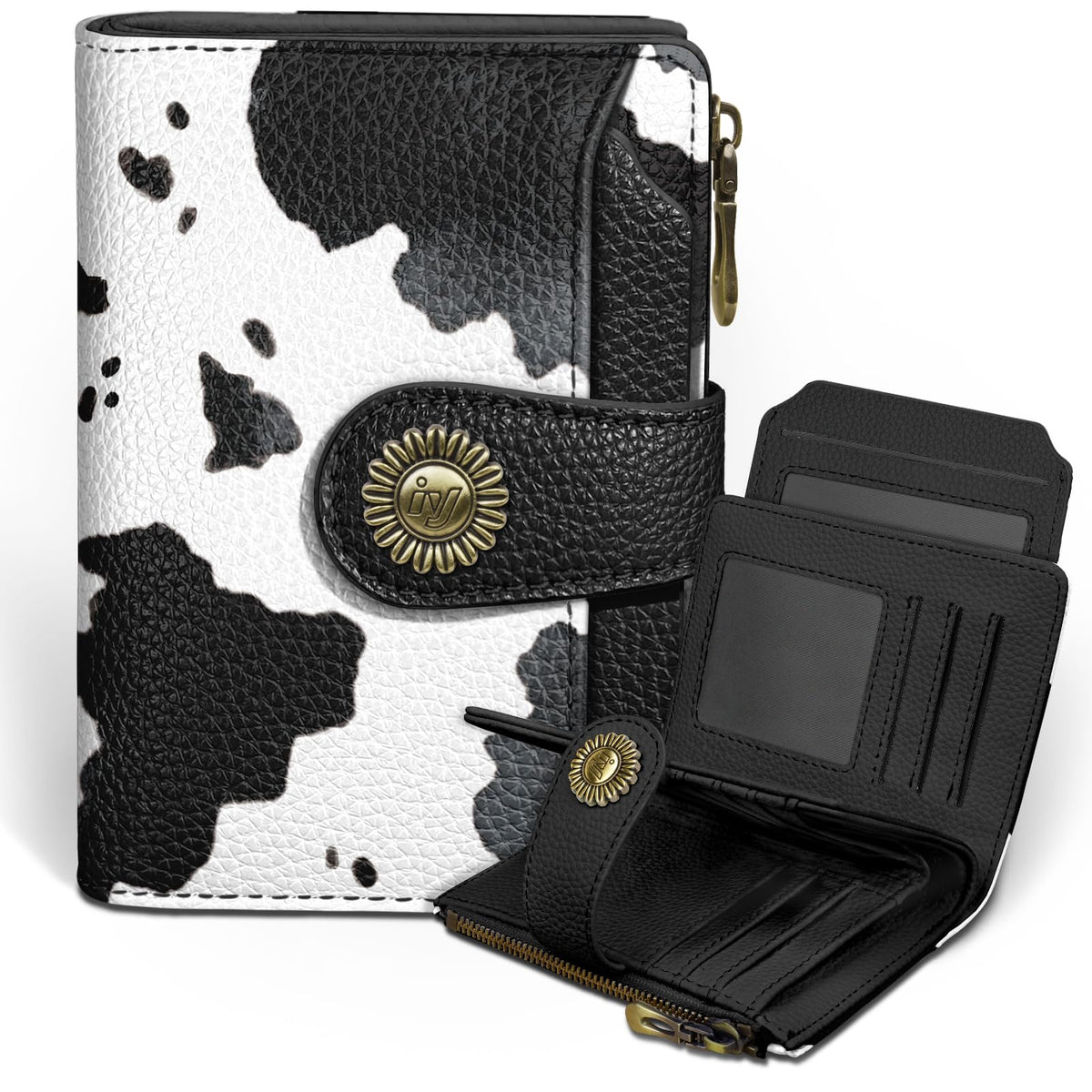 Icycay Cat Small Wallet Women RFID Blocking Bifold Cute Credit Card Holder