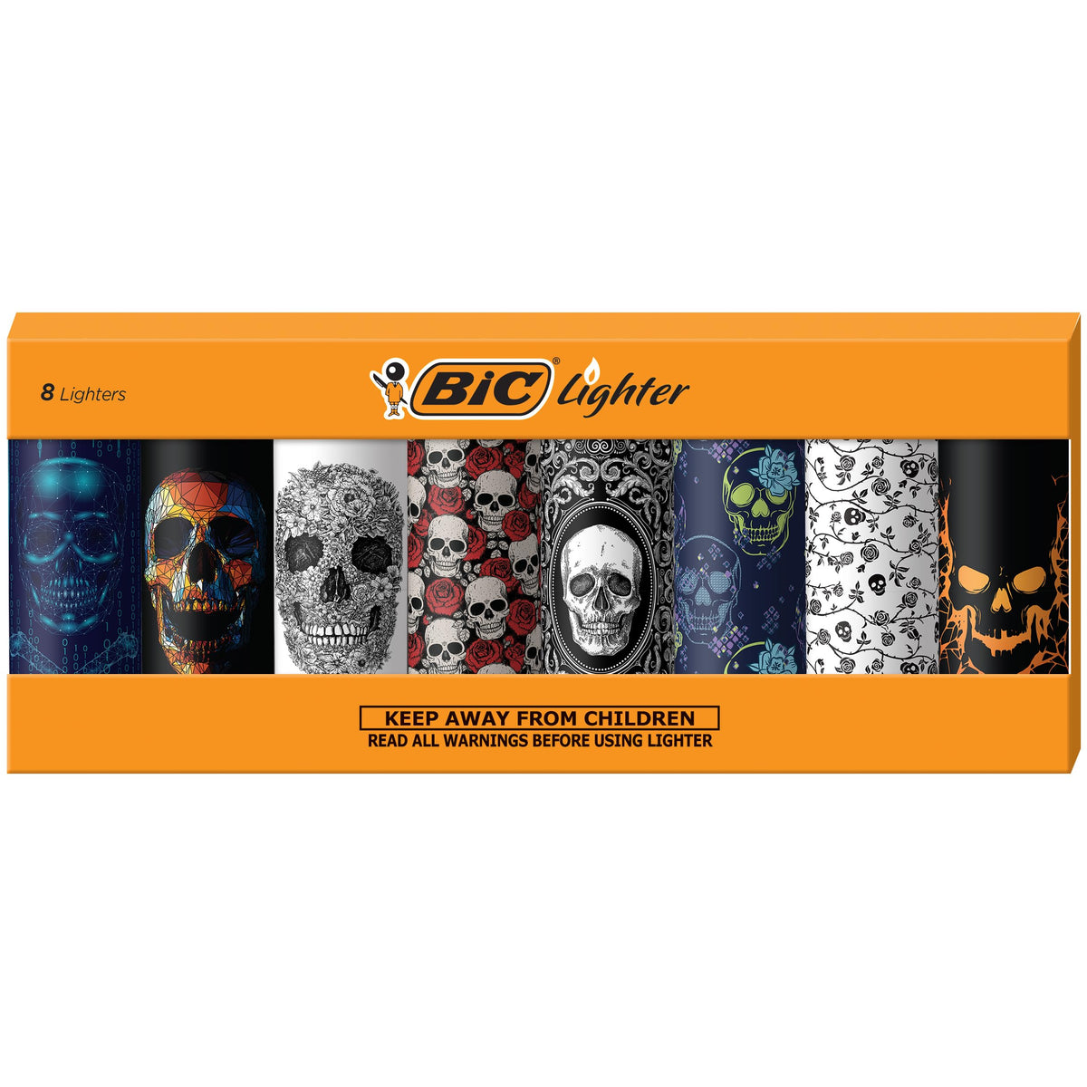 BIC Special Edition Spooky Series Lighters, Set of 8, Halloween Fun