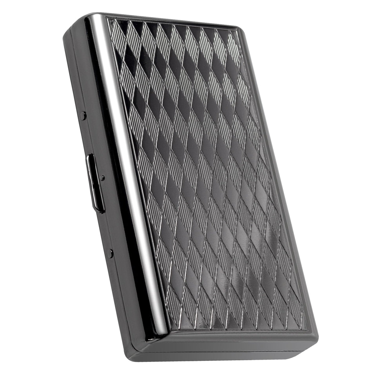 Goshentech Retro Metal lozenge space pattern case,14 Capacity,Metal Plated silver,Double-Sided,Bank Card case, Cash Box(100mm King Size) (Silver)