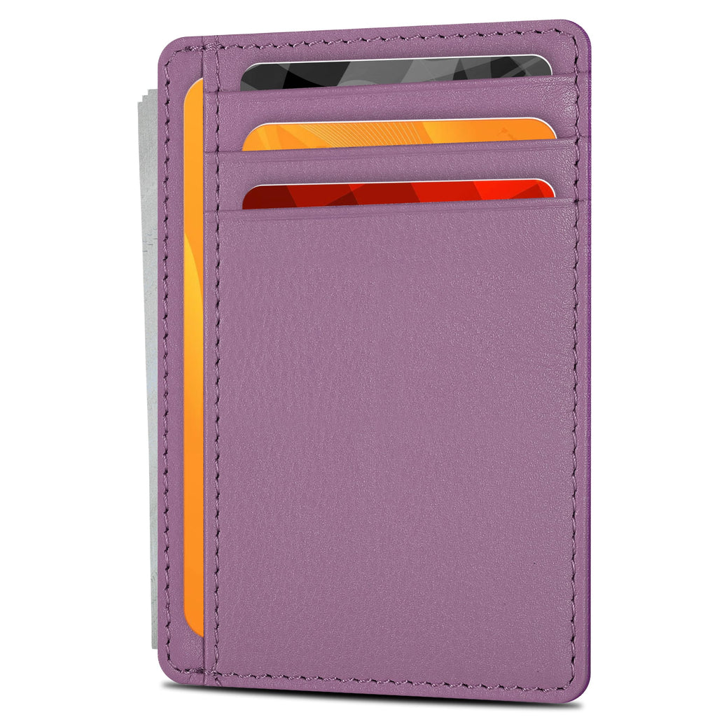 Slim Minimalist RFID Leather Wallet, Front Pocket Card Holder, Ebony