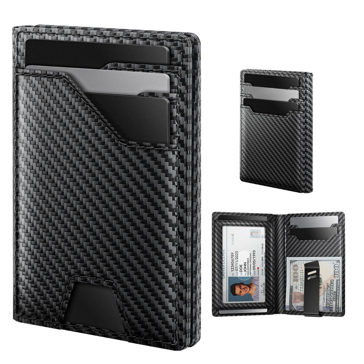 typecase Leather Wallet for Men Card Holder: Premium Genuine Leather, RFID Blocking, Slim, Minimalist, Front Pocket - 15 Cards Capacity | ID Window | Money Clip (Brown)